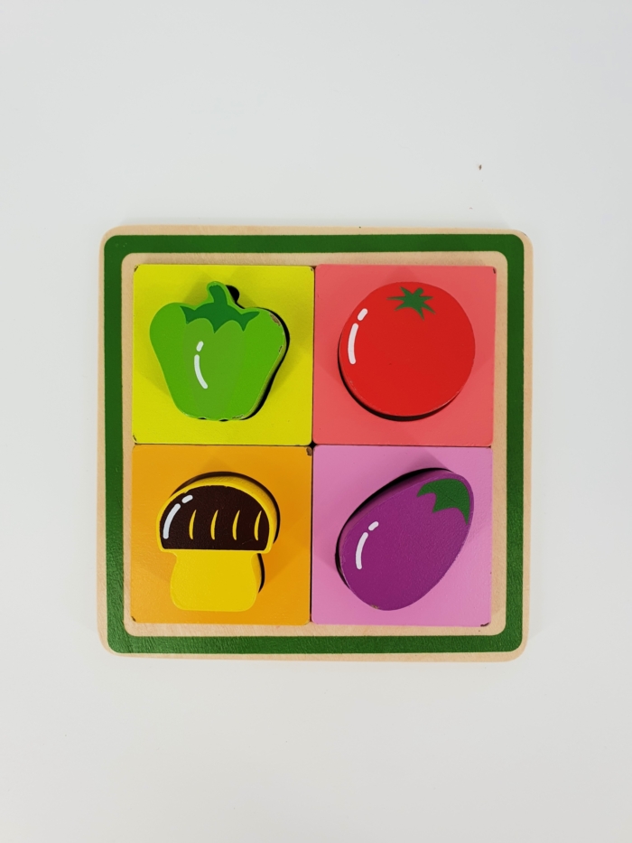 Montessori dėlionė Daržovės ir rėmeliai