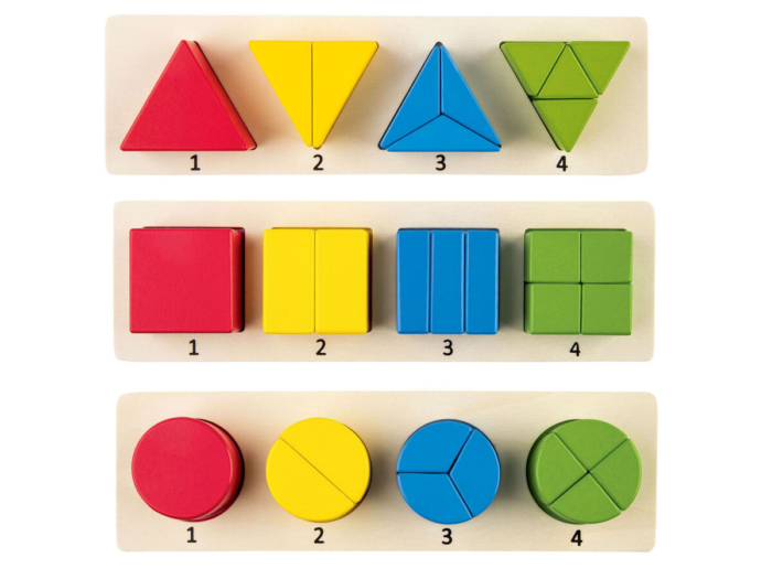 Montessori trupmenų dėlionė
