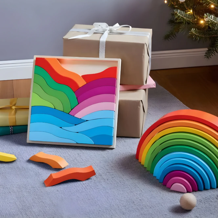 Montessori vaivorykštės kalnai su rėmu - Image 2