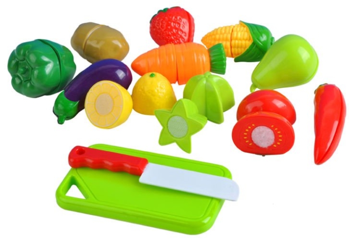 Plastikinis pjaustomo maisto rinkinys (su lipukais)